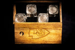 Custom engraved shot glass set w/ Custom engraved box