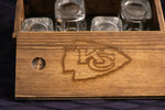 Custom engraved shot glass set w/ Custom engraved box