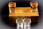 Custom engraved shot glass set w/ Custom engraved box